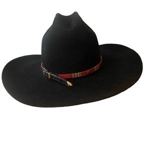 Stetson Vintage Black 4X Beaver Cowboy Rancher Hat Size 7 Boho Belted Band